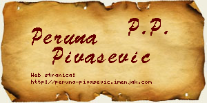 Peruna Pivašević vizit kartica